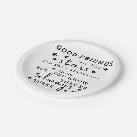 Goede vrienden zijn als sterren: Vriendschap Quote Papieren Bordje (Gekanteld)