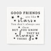 Goede vrienden zijn als sterren: Vriendschap Quote Servet (Voorkant)
