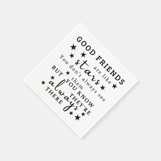 Goede vrienden zijn als sterren: Vriendschap Quote Servet (Hoek)