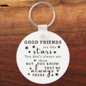 Goede vrienden zijn als sterren: Vriendschap Quote Sleutelhanger (Voorkant)