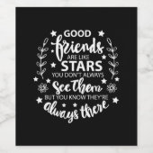 Goede vrienden zijn als sterren wijn etiket (Enkel label)