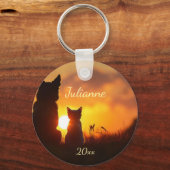 Goede vrienden zitten bij je in de Dark Custom Nam Sleutelhanger (Achterkant)