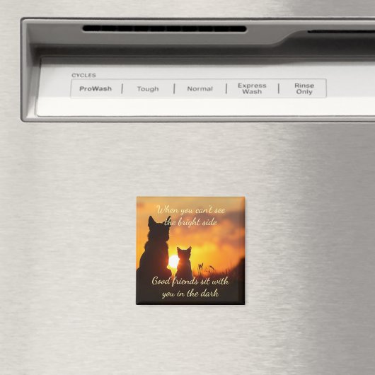 Goede vrienden zitten bij je in de Dark Quote Magneet (Insitu (Vaatwasser))