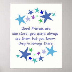 Goede vrienden zoals Stars Inspirerend Quote Poster