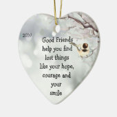 Goede vriendschapsvriendschap Citaat uit vogelpest Keramisch Ornament (Links)