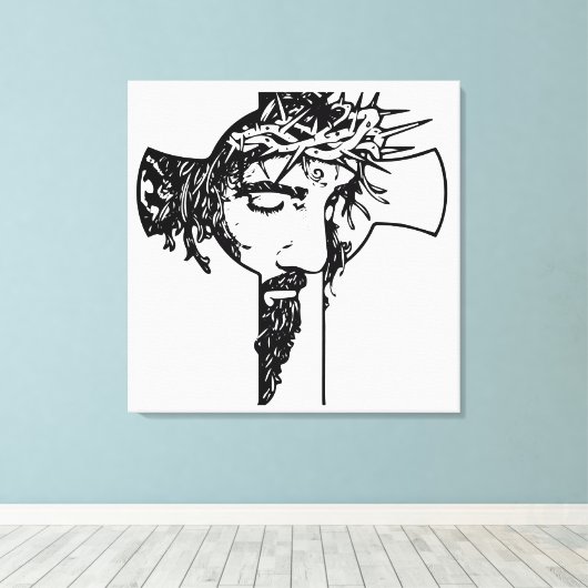 Goede Vrijdag gebeden Canvas Afdruk (Insitu (Houten vloer))