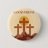 Goede Vrijdag Kaart Ronde Button 5,7 Cm (Voorkant)