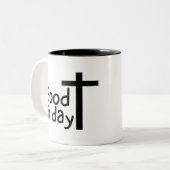 Goede Vrijdag Tweekleurige Koffiemok (Voorkant links)