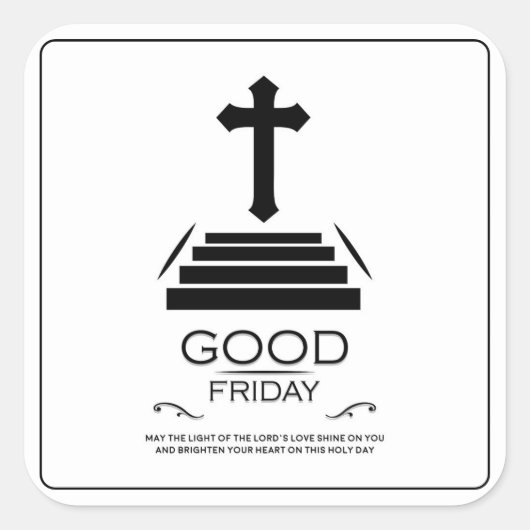 Goede Vrijdag Vierkante Sticker (Voorkant)
