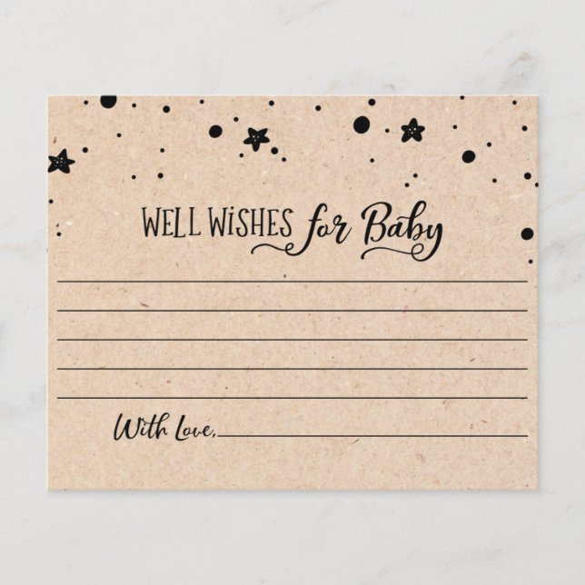 Goede wensen voor babykaart babyshower spel (Voorkant)