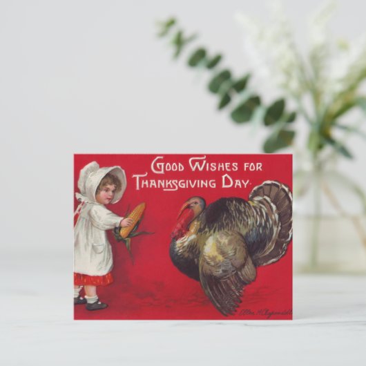 Goede wensen voor de dag van de Thanksgiving Feestdagenkaart (Staand voorkant)