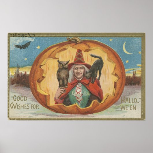 Goede wensen voor Halloween  nostalgie Poster (Voorkant)