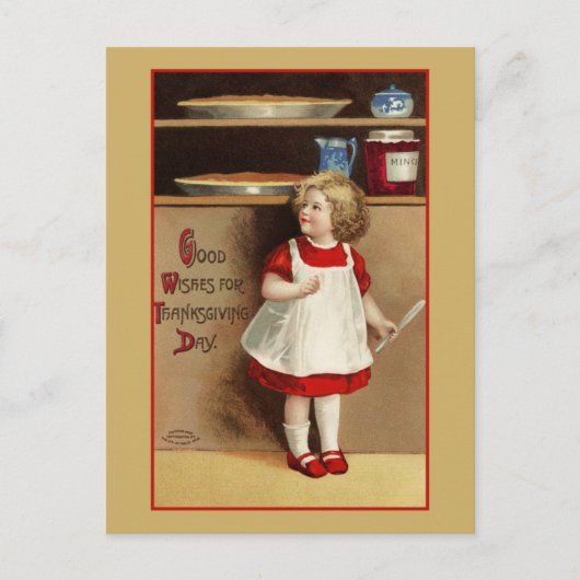 Goede wensen voor Thanksgiving Dag Vintage Briefkaart (Voorkant)