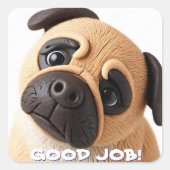 GOEDE WERK HONDENSTICKER VIERKANTE STICKER (Voorkant)