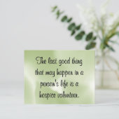 Goede werken van de vrijwilliger van het ziekenhui briefkaart (Staand voorkant)