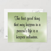 Goede werken van de vrijwilliger van het ziekenhui briefkaart (Voorkant / Achterkant)