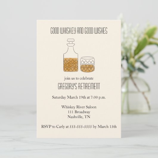 Goede whisky Goede wensen Pensioenfeest Kaart (Staand voorkant)