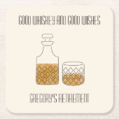 Goede whisky Goede wensen Pensioenfeest Kartonnen Onderzetters (Voorkant)