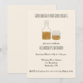 Goede whisky Goede wensen Uitnodiging voor verjaar (Voorkant / Achterkant)