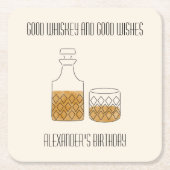 Goede whisky Goede wensen Verjaardagsfeest Kartonnen Onderzetters (Voorkant)