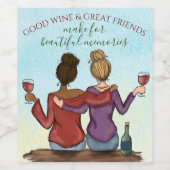 Goede Wijn & Geweldige Vrienden Wijnlabels Wijn Etiket (Enkel label)