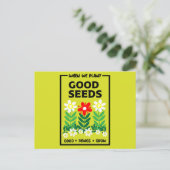 Goede zaden planten briefkaart (Staand voorkant)
