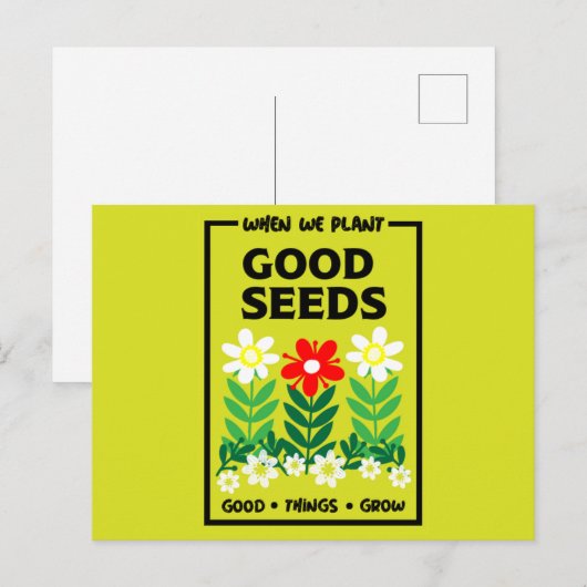 Goede zaden planten briefkaart (Voorkant / Achterkant)