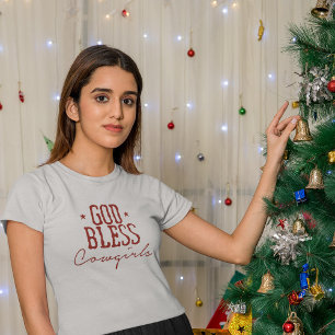 Goede zegen cowgirls Schattigee rode moderne typog Tri-Blend Shirt