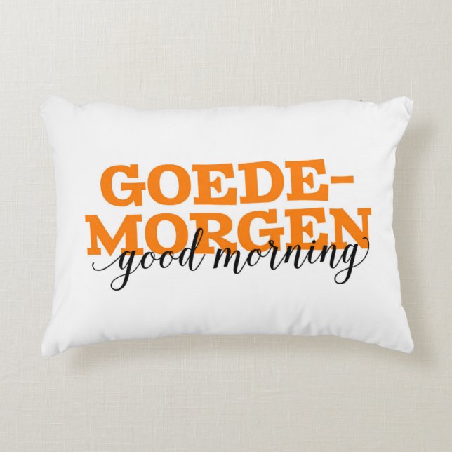 Goedem Good Morning Dutch Vocabulary Words Accent Kussen (Voorkant)