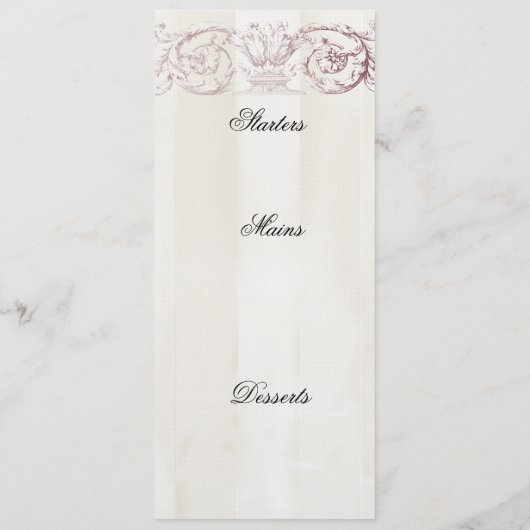 Goedemiddag, Tea! Menu, op Linen Menu (Achterkant)