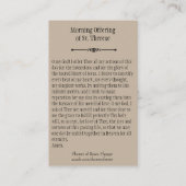 Goedemorgen aanbieding in St. Therese Prayer Heili Visitekaartje (Achterkant)