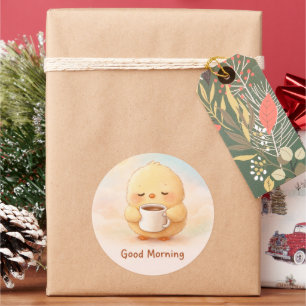 Goedemorgen Alma Kuiken Cute Coffee Sticker