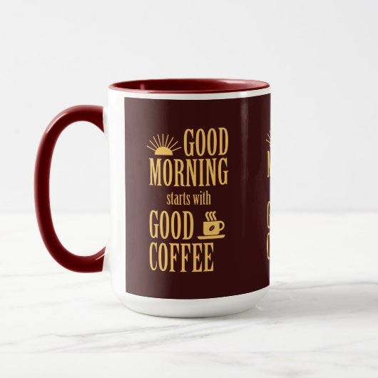 Goedemorgen begint met goede koffie mok (Links)