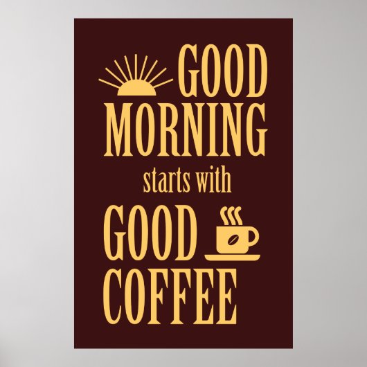Goedemorgen begint met goede koffie poster (Voorkant)