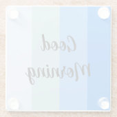 Goedemorgen blauw gestreept glazen onderzetter (Achterkant)