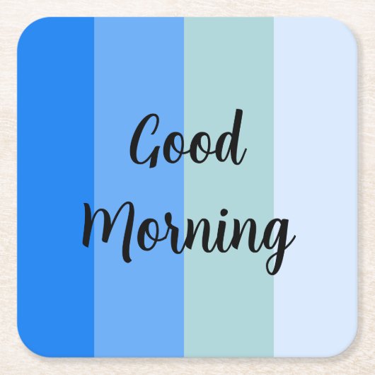 Goedemorgen blauw gestreept kartonnen onderzetters (Voorkant)