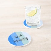 Goedemorgen blauw gestreept zandsteen onderzetter (Zijkant)