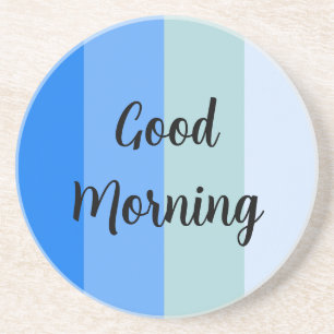 Goedemorgen Blauw Gestreepte Zandsteen Onderzetter