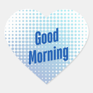 Goedemorgen Blauwe Stippen Hart Sticker