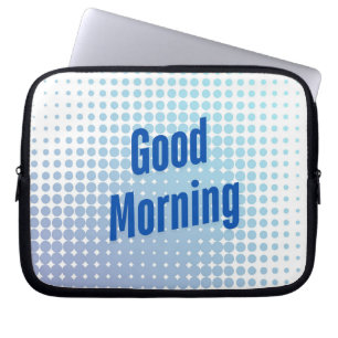 Goedemorgen Blauwe Stippen Laptop Sleeve