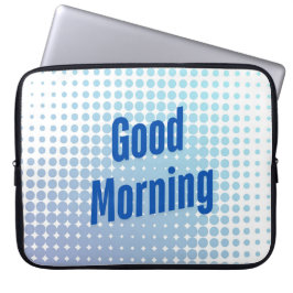 Goedemorgen Blauwe Stippen Laptop Sleeve