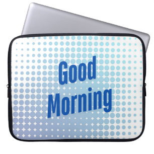 Goedemorgen Blauwe Stippen Laptop Sleeve