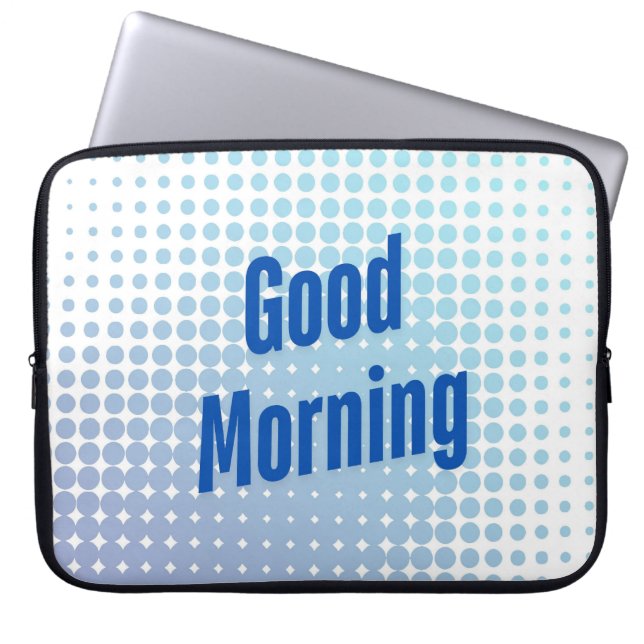 Goedemorgen Blauwe Stippen Laptop Sleeve (Voorkant)