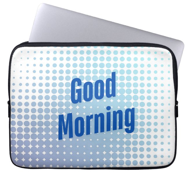 Goedemorgen Blauwe Stippen Laptop Sleeve (Voorkant)