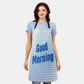 Goedemorgen Blauwe Stippen Schort (Gedragen)