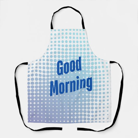 Goedemorgen Blauwe Stippen Schort (Voorkant)