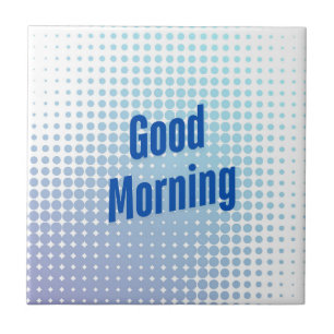 Goedemorgen Blauwe Stippen Tegeltje