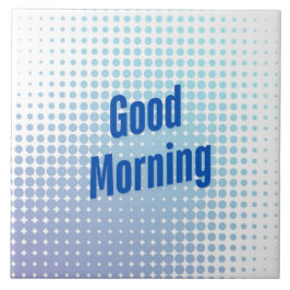 Goedemorgen Blauwe Stippen Tegeltje