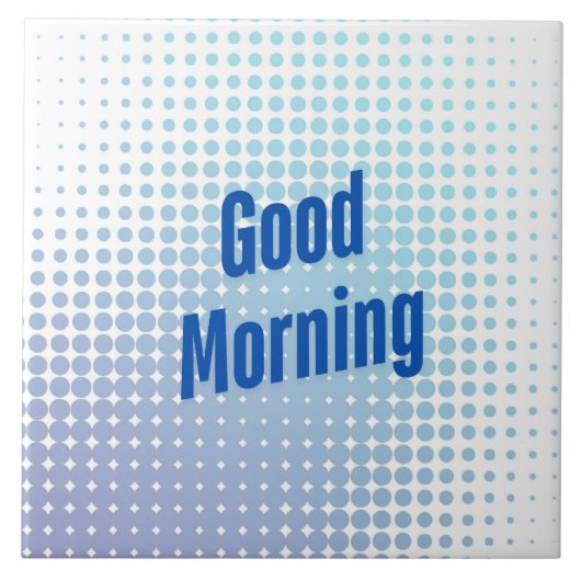 Goedemorgen Blauwe Stippen Tegeltje (Voorkant)