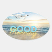 Goedemorgen Blue Sky Ovale Sticker (Voorkant)